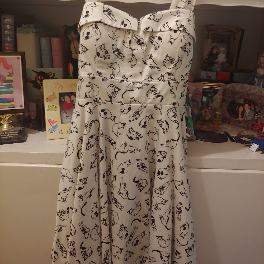 Cat pattern swing dress